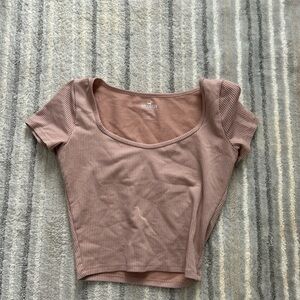 Hollister Pink Fitted Crop Bodysuit